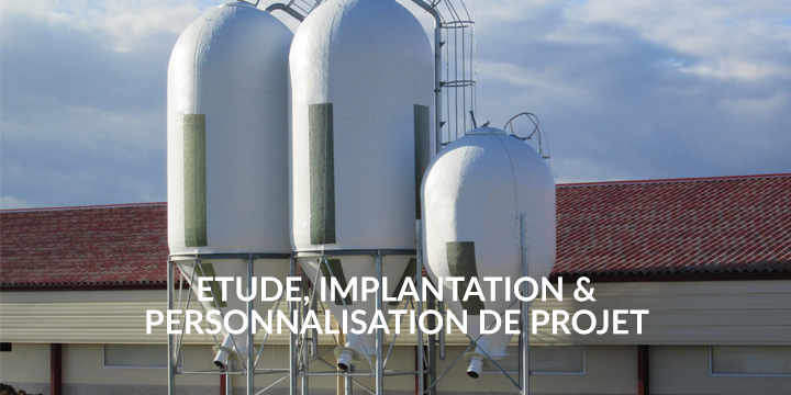 Etude implantation et personnalisation de projet, silo en extérieur