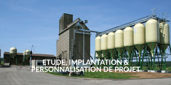 Etude implantation et personnalisation de projet, silo en extérieur